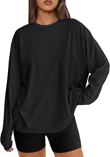 Queen Womens Spring Tops Oversized Long Sleeve T Shirts 2026 Basic Tee Fall Casual Workout Y2K Clothes