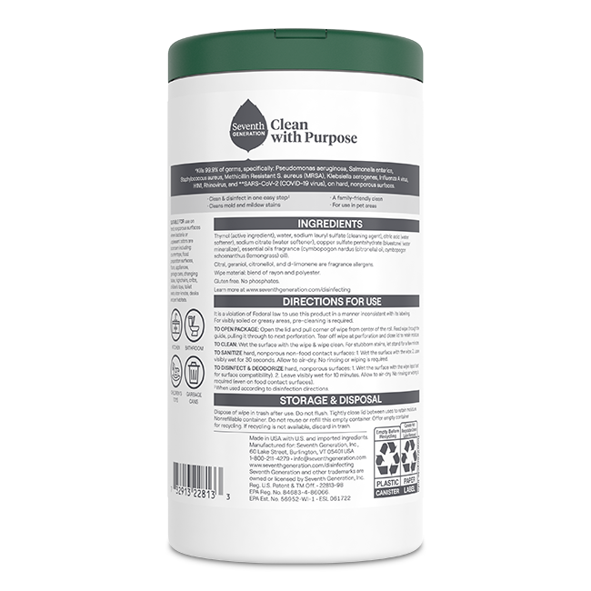 Disinfecting Wipes - Lemongrass Citrus