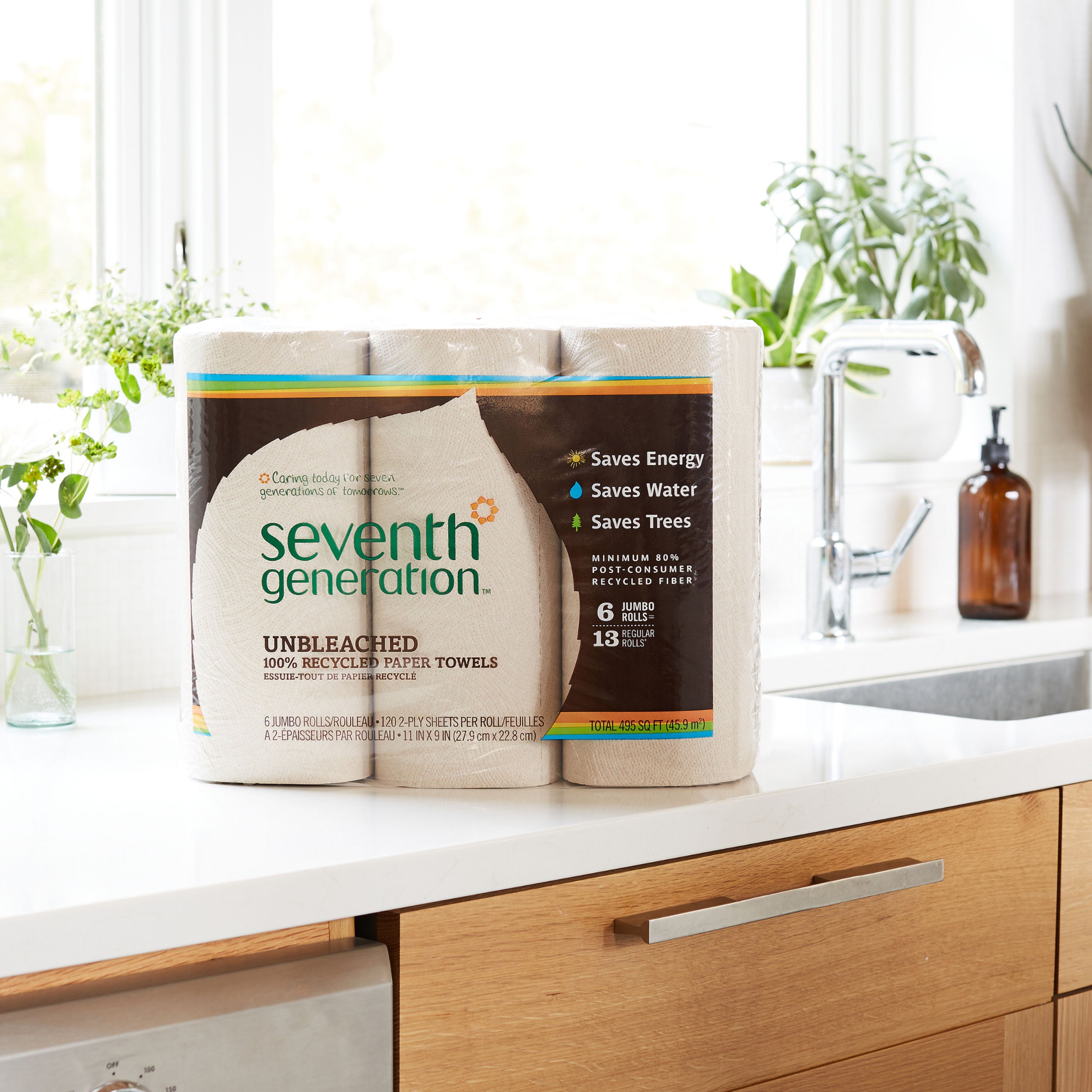 100% Recycled Paper Towels Unbleached