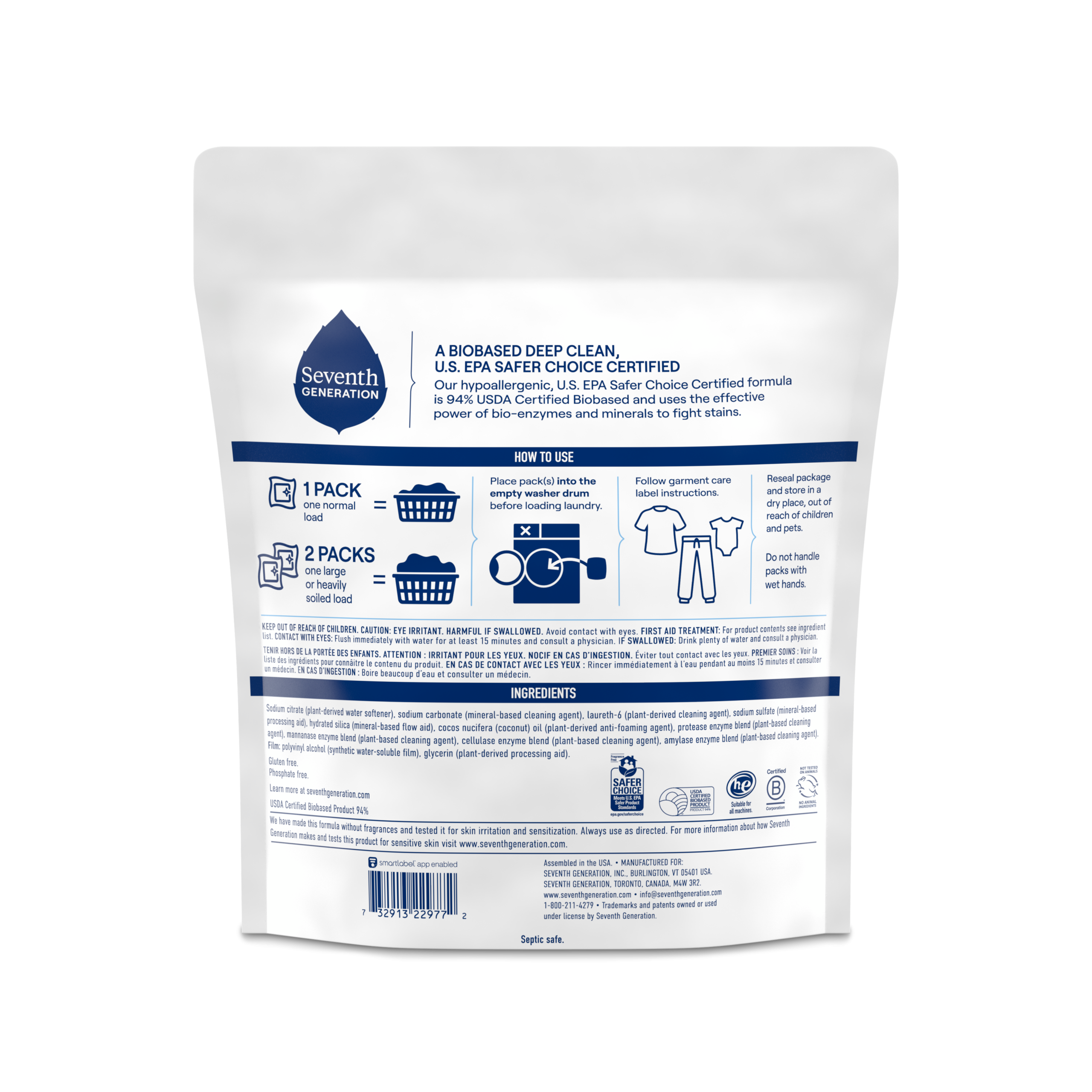 Laundry Detergent Packs - Free & Clear