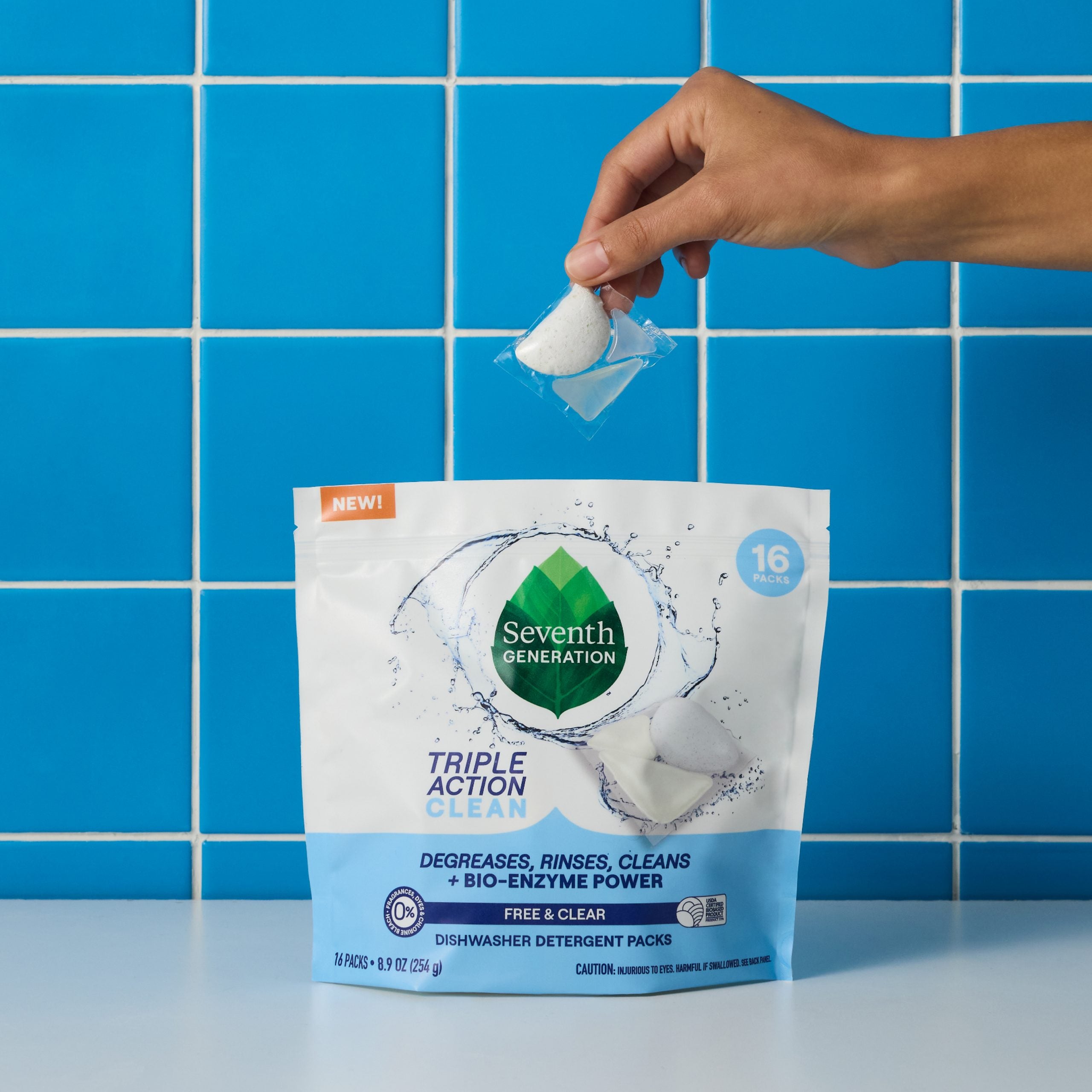 Multi-Chamber Dishwasher Detergent Packs - Free & Clear