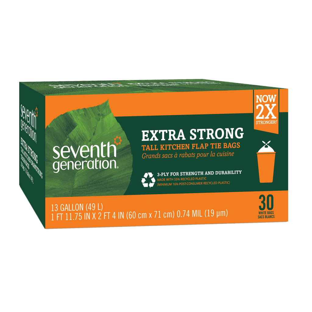 Extra Strong Tall Kitchen Flap Tie Trash Bags - 13 gallon